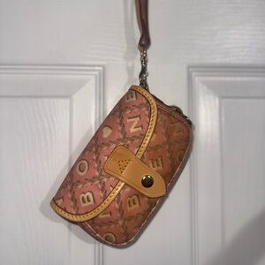 Vintage Dooney & Bourke Pink and Tan Wristlet